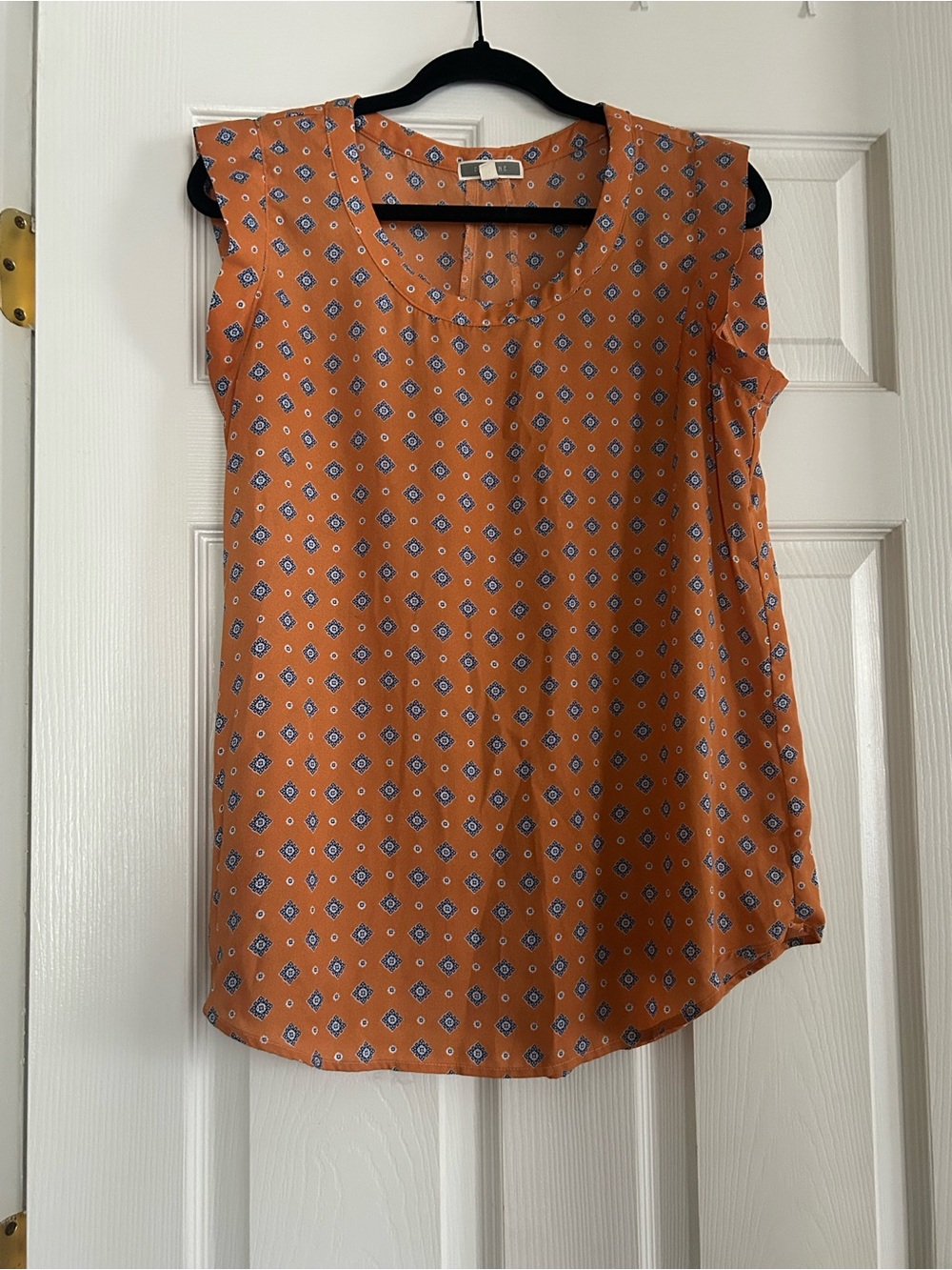 Pleione Orange Printed Sleeveless Camisole